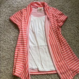 Orange and White Top